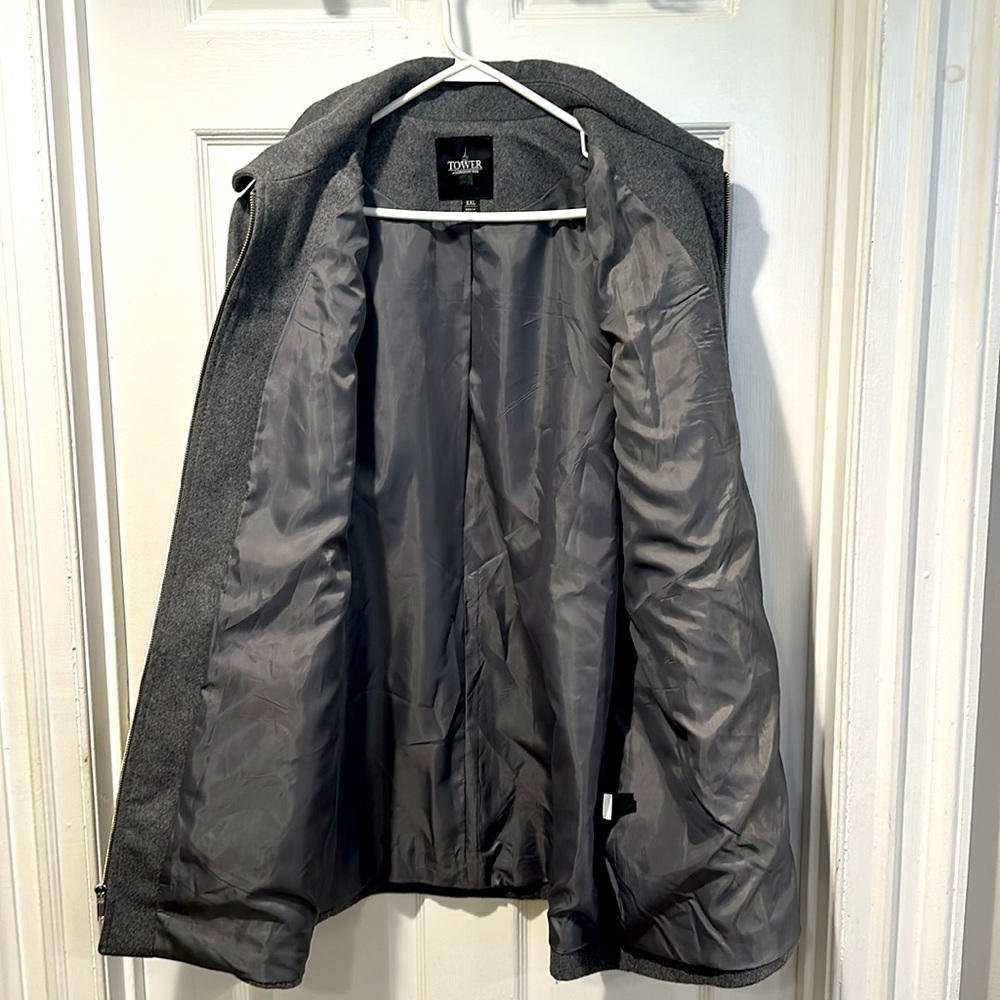 London Fog Zip Wool Peacoat Grey - image 3